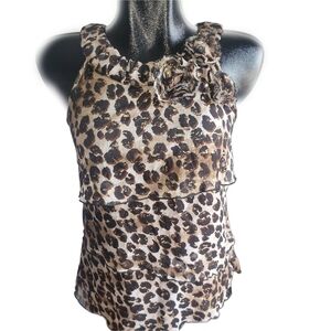IZ Buyer Leopard Print Sleeveless Halter Top S